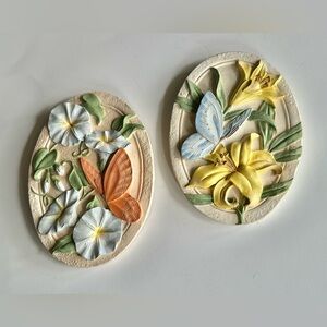 Vintage Avon Butterfly Wall Plaques- set of 2 (7” x 5”)